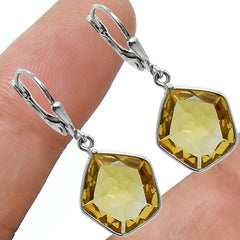 Celestial Lemon Silver Pendant Earrings Set