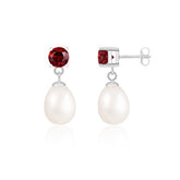Lustrous Ruby Pearl Drops