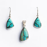 925 Sterling Silver Turquoise Gems Handmade Pendant Necklace