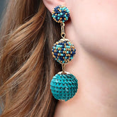 Boho Chic Turquoise Beaded Earrings
