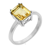 Yellow Citrine Ring in Sterling Silver