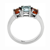 Colorful Three-Stone Ring in 925 Sterling Silver