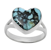 Lucky Heart Silver Turquoise Ring