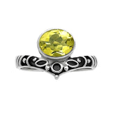 Crown Ring with Lemon Multistones