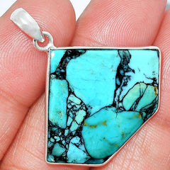 Turquoise Horizon Silver Pendant Earrings Set
