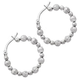 Beaded Hoop Earrings 925 Sterling Silver Jewelry