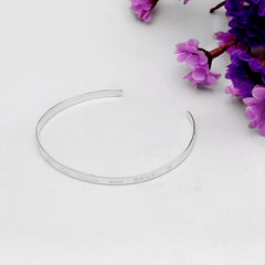 I Love You Engraved 925 Silver Cuff Bracelet