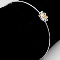Flower Bangle Bracelet 925 Sterling Silver Jewelry