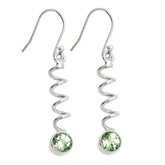 Prasiolite 925 Sterling Silver Spiral Earrings