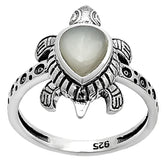 Tortoise - Gray Moonstone 925 Sterling Silver Ring