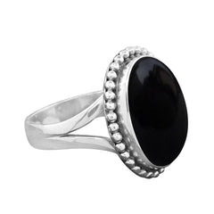 Classic Black Onyx Silver Ring