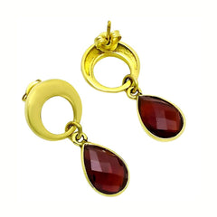 Golden Ember Garnet Earrings