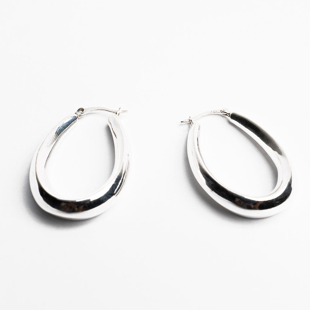 Italian Design Thick Hoop Earrings 925 Sterling Silver Jewelry DGE1036