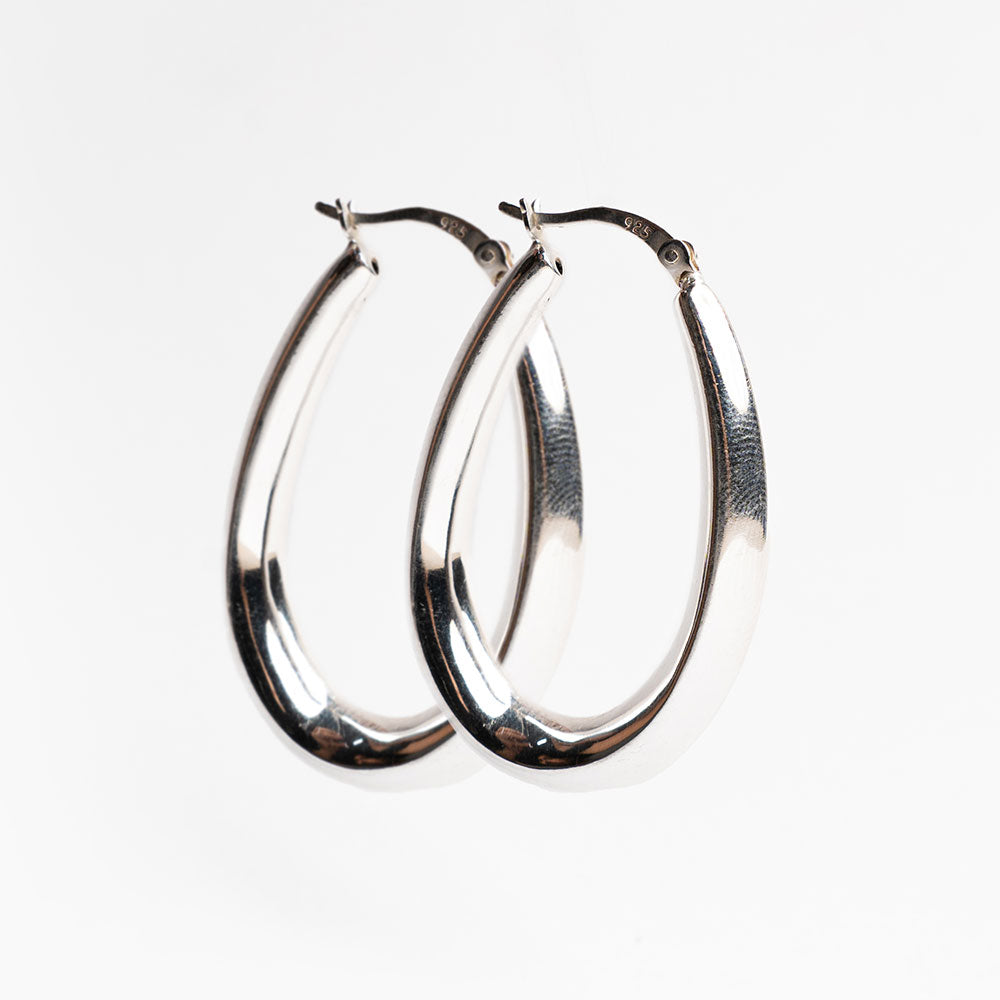 Italian Design Thick Hoop Earrings 925 Sterling Silver Jewelry DGE1036