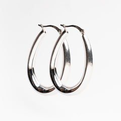 Italian Design Thick Hoop Earrings 925 Sterling Silver Jewelry DGE1036