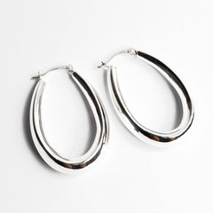 Italian Design Thick Hoop Earrings 925 Sterling Silver Jewelry DGE1036