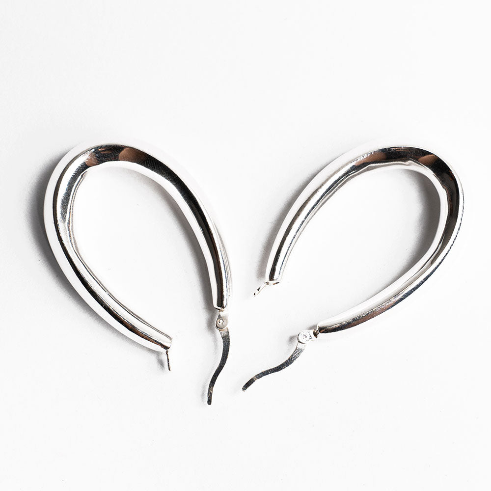 Italian Design Thick Hoop Earrings 925 Sterling Silver Jewelry DGE1036