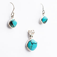 925 Sterling Silver Real Turquoise Gemstone BGT01032