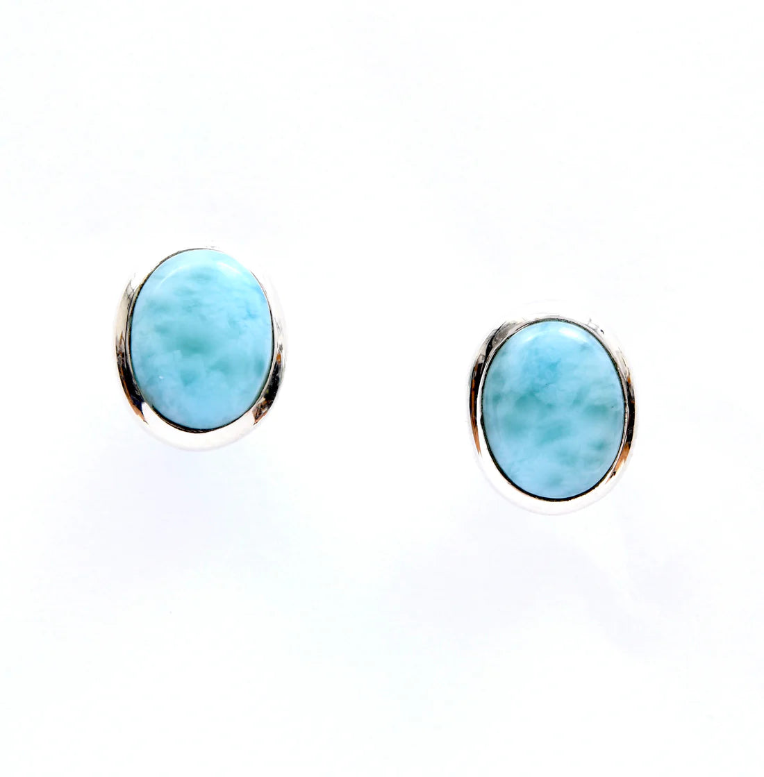 Larimar Gem Oval Studs