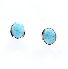 Larimar Gem Oval Studs