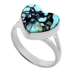 Lucky Heart Silver Turquoise Ring