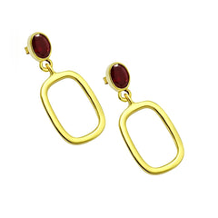 Luxury 18K Gold Garnet Earrings