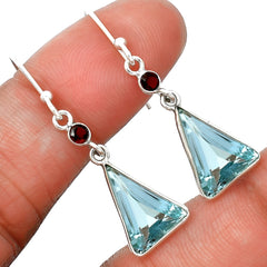 Blue Ice Silver Earrings