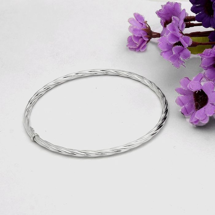 925 Sterling Silver Twisted Bangle Bracelet