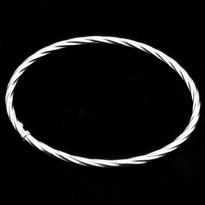 925 Sterling Silver Twisted Bangle Bracelet