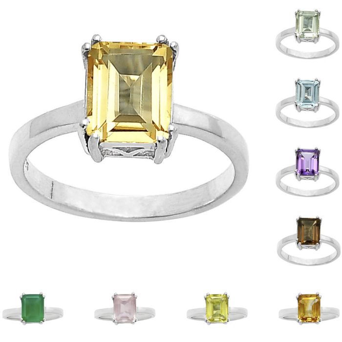 Natural Multi Rectangle Stone Ring