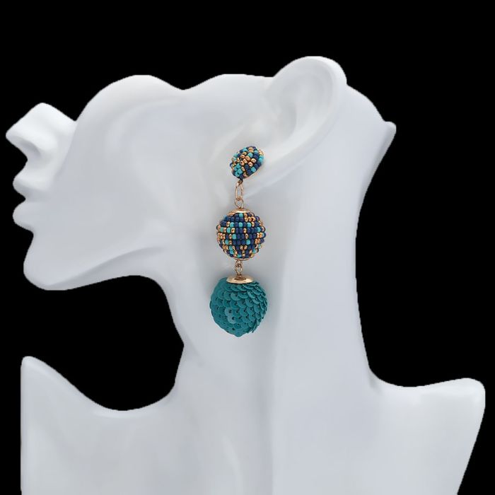 Boho Chic Turquoise Beaded Earrings