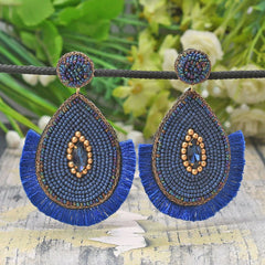 Handmade Bohemian Teardrop Earrings with Fringe