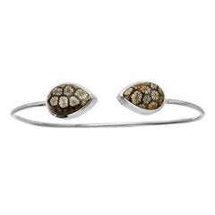 Flower Fossil Coral Cuff Bracelet in Sterling Silver