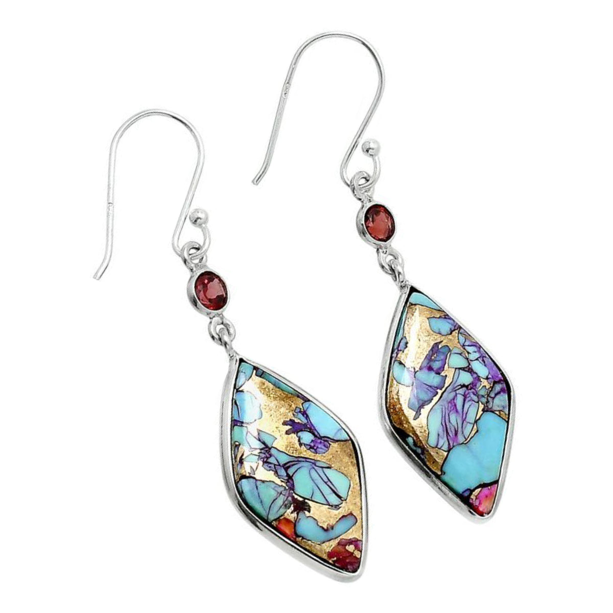 Purple Dahlia Silver Earrings