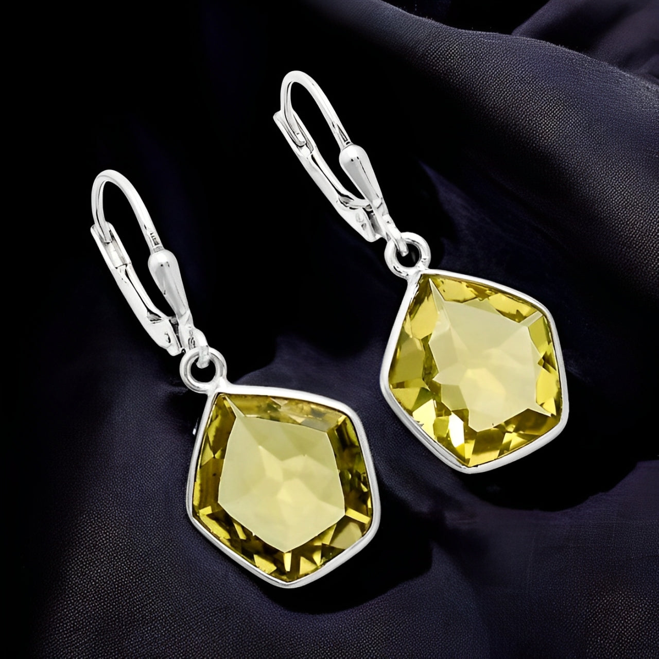 Celestial Lemon Gem Earrings