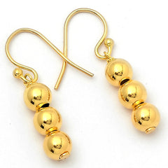 Gold Plated Beaded Sterling Silver Earrings 925 Sterling Silver Jewelry DGE1027