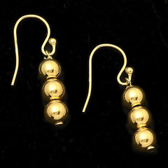 Gold Plated Beaded Sterling Silver Earrings 925 Sterling Silver Jewelry DGE1027