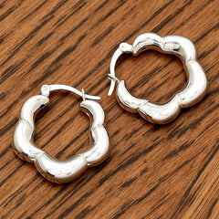 Italian Style Hoop Earrings 925 Sterling Silver Jewelry DGE1029