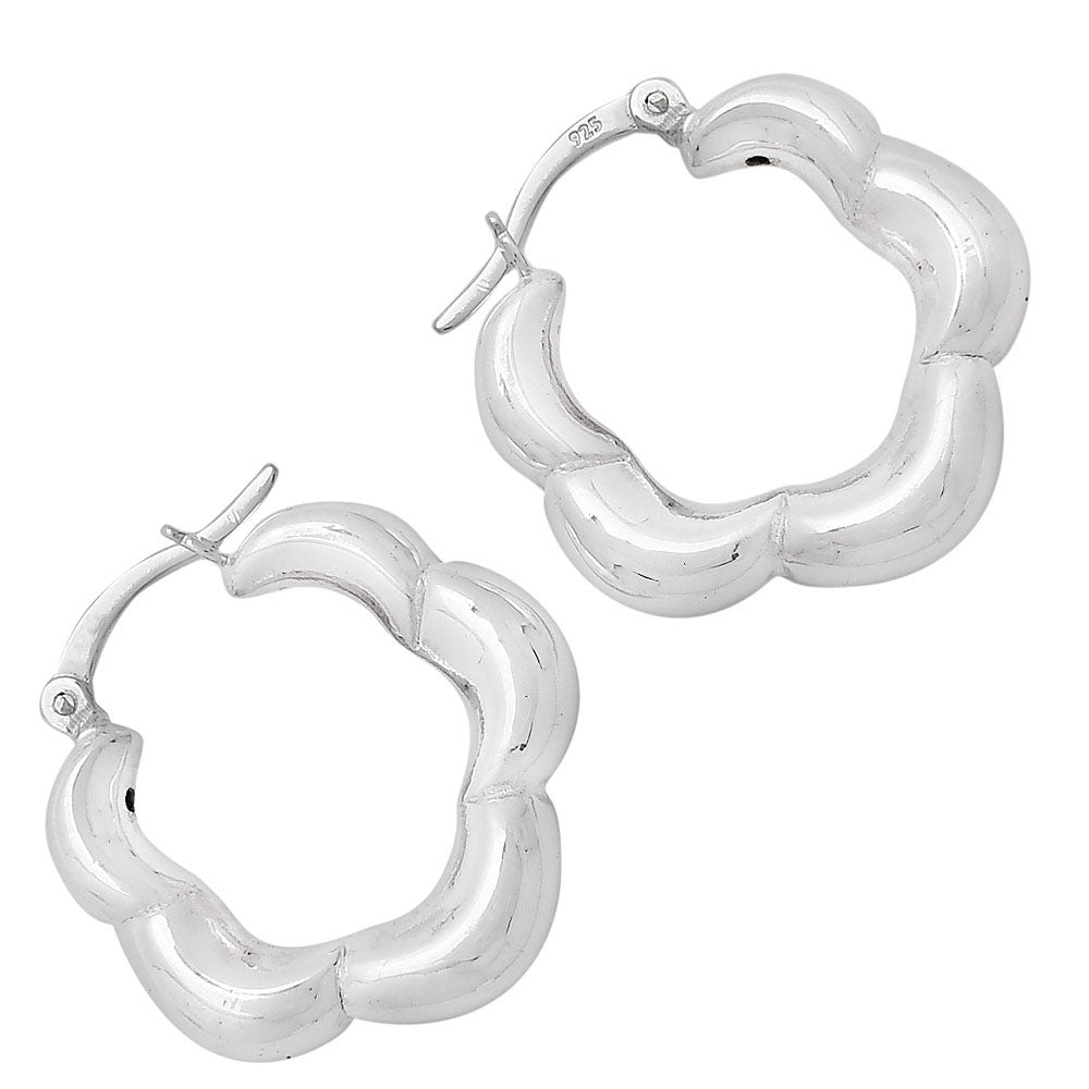 Italian Style Hoop Earrings 925 Sterling Silver Jewelry DGE1029