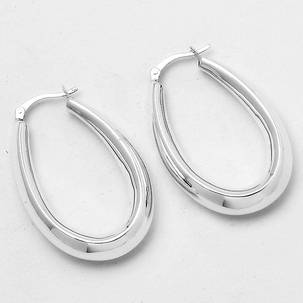 Italian Design Thick Hoop Earrings 925 Sterling Silver Jewelry DGE1036