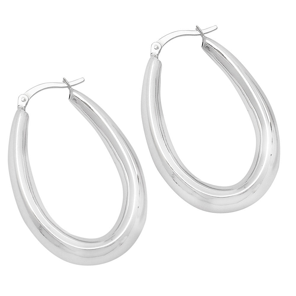 Italian Design Thick Hoop Earrings 925 Sterling Silver Jewelry DGE1036