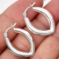 Italian Design Thick Hoop Earrings 925 Sterling Silver Jewelry DGE1042