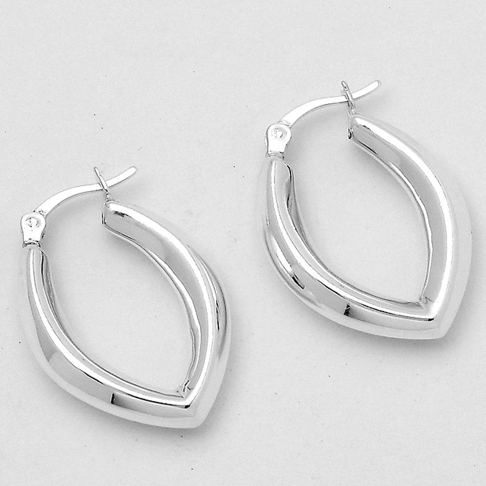 Italian Design Thick Hoop Earrings 925 Sterling Silver Jewelry DGE1042