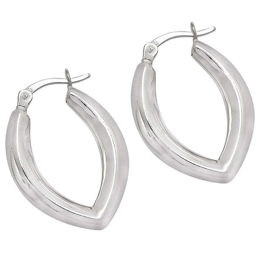 Italian Design Thick Hoop Earrings 925 Sterling Silver Jewelry DGE1042