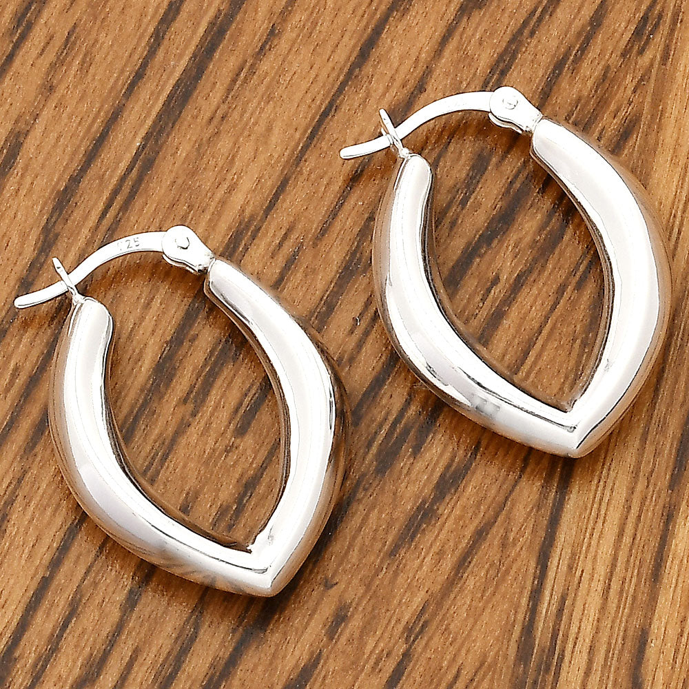 Italian Design Thick Hoop Earrings 925 Sterling Silver Jewelry DGE1042