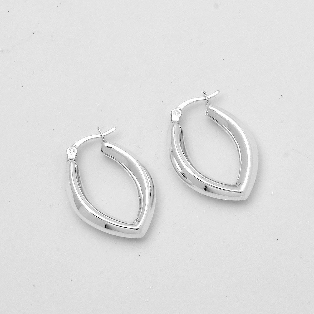 Italian Design Thick Hoop Earrings 925 Sterling Silver Jewelry DGE1042