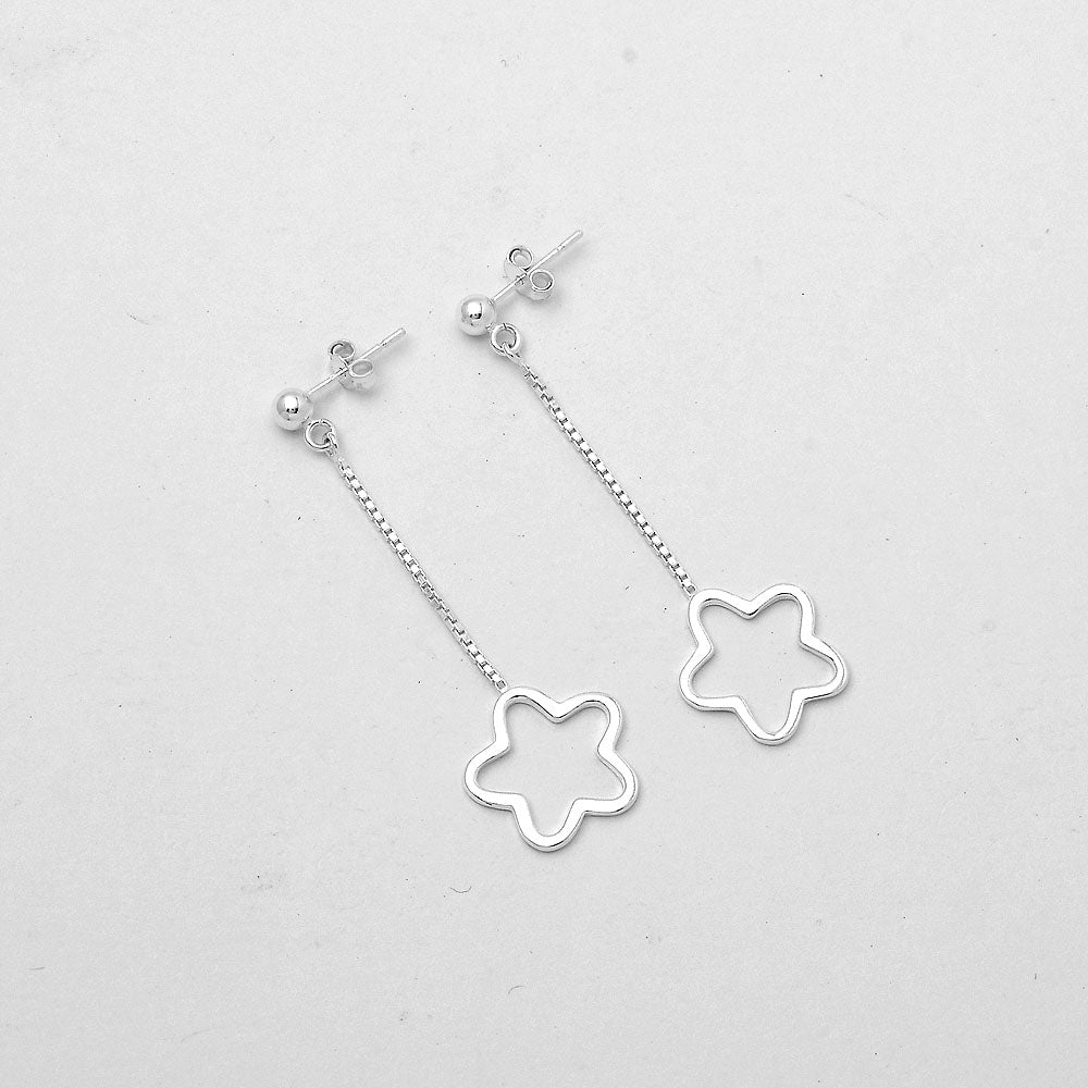 Flower Dangler Style Earrings 925 Sterling Silver Jewelry DGE1044