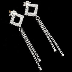 925 Silver Dangling Chain Earrings
