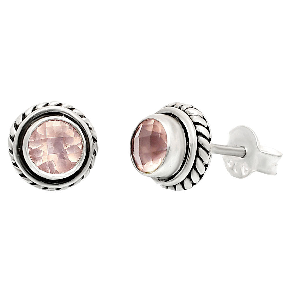 Hessonite Garnet - Madagascar Stud 925 Sterling Silver Earrings Jewelry DGE1067_G