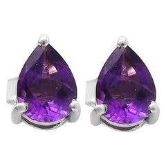 Natural African Amethyst Stud 925 Sterling Silver Earrings Jewelry DGE1074_C